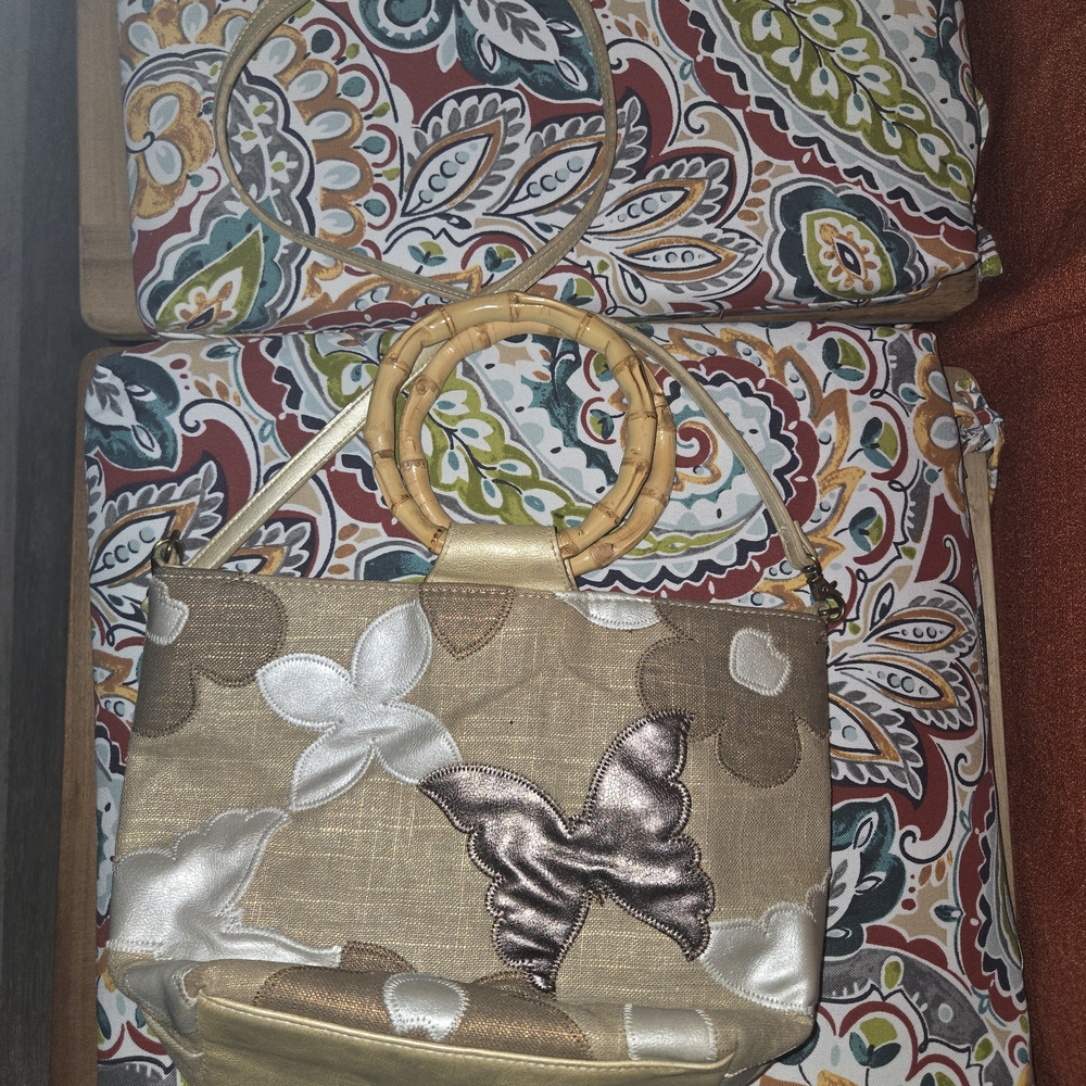 Bueno Beige and Brown Floral Crossbody Bag - Picture 2 of 2